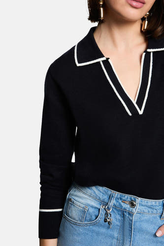 Pull col V bleu - Morgan De Toi