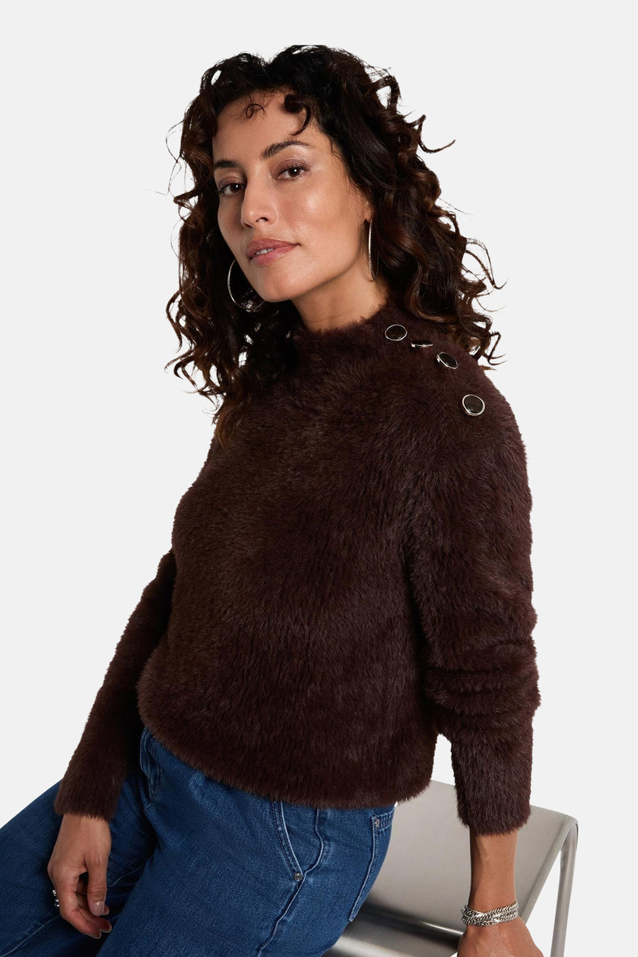 Pull à col rond - brun - Morgan De Toi