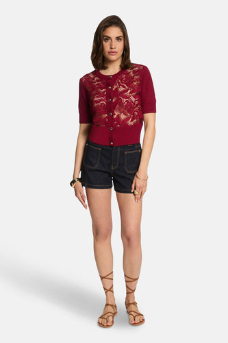 Pull à col rond - rouge - Morgan De Toi