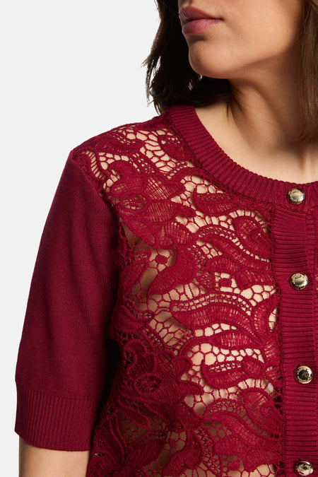 Pull à col rond - rouge