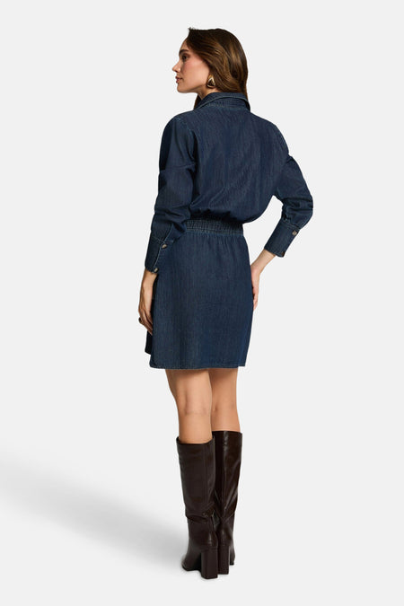 Robe à manches longues - Dark blue denim