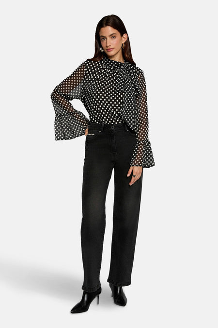 Blouse à manches longues - noir