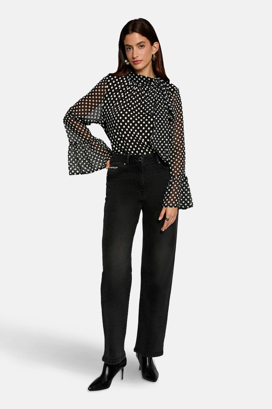 Blouse à manches longues - noir