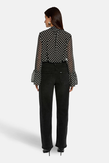 Blouse à manches longues - noir