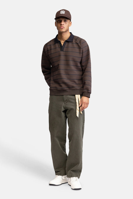 Sweat col O - brun