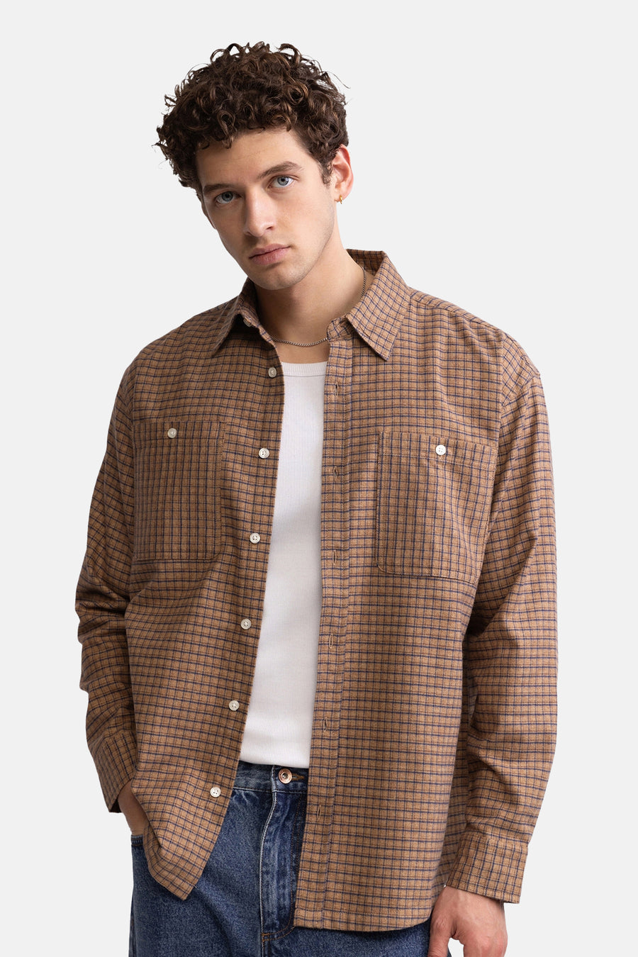 Chemise à manches longues - beige
