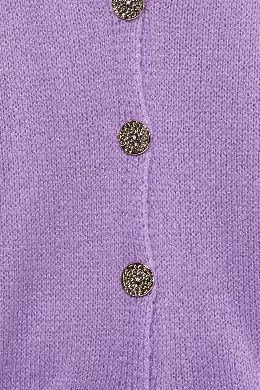 Gilet violet Terra di Siena avec boutons décoratifs de couleur or.