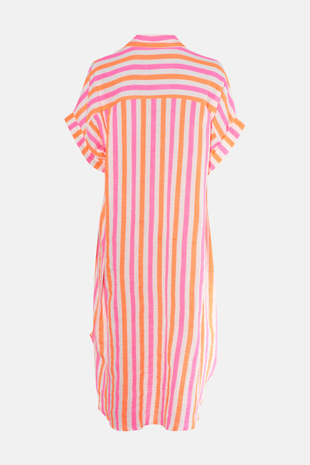 Jupe multicolore avec des manches courtes de Terra di Siena, à un motif rayé.