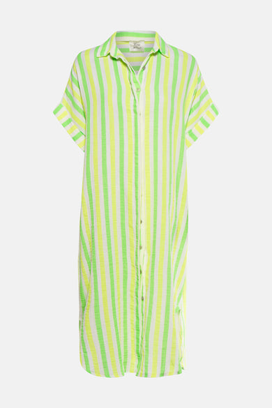 Chemise rayée multicolore à manches courtes de Terra di Siena, avec col et fermeture à boutons.
