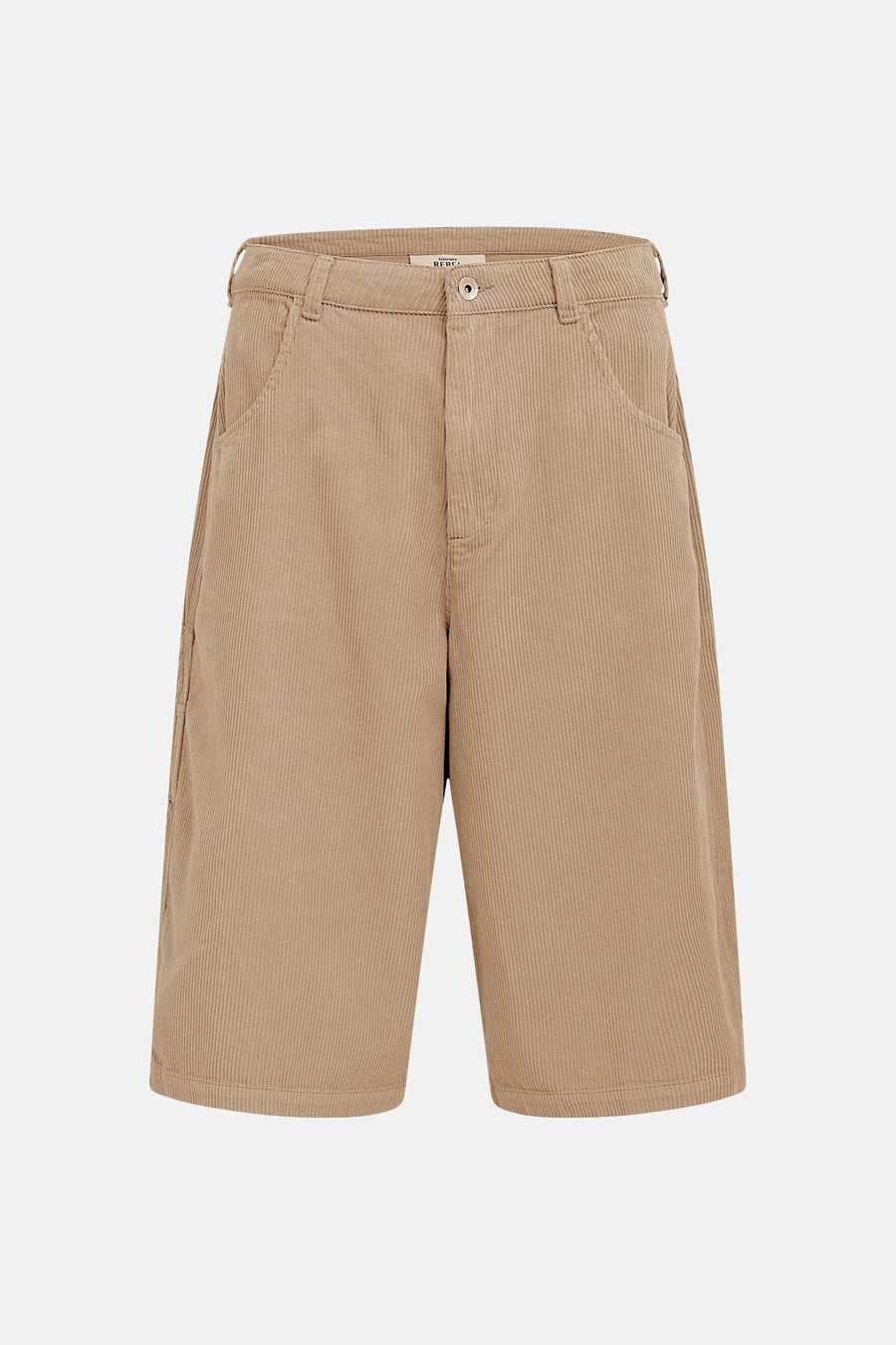 Short en velours côtelé beige de REDEFINED REBEL avec poches et texture côtelée.