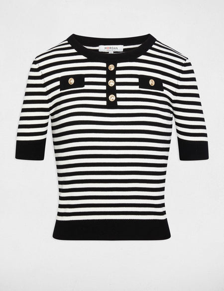 Pull à col rond - noir