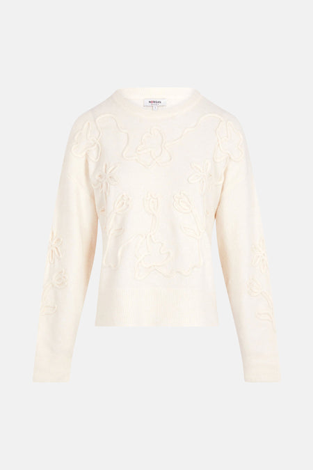 Pull à col rond - écru