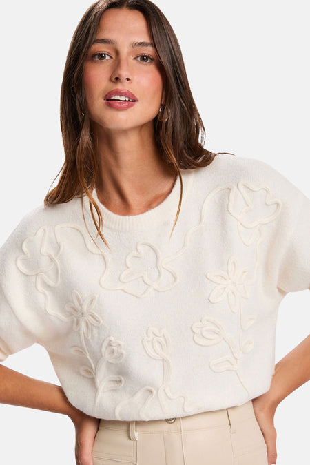 Pull à col rond - écru