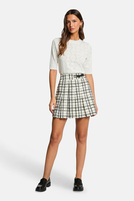 Pull à col rond - blanc