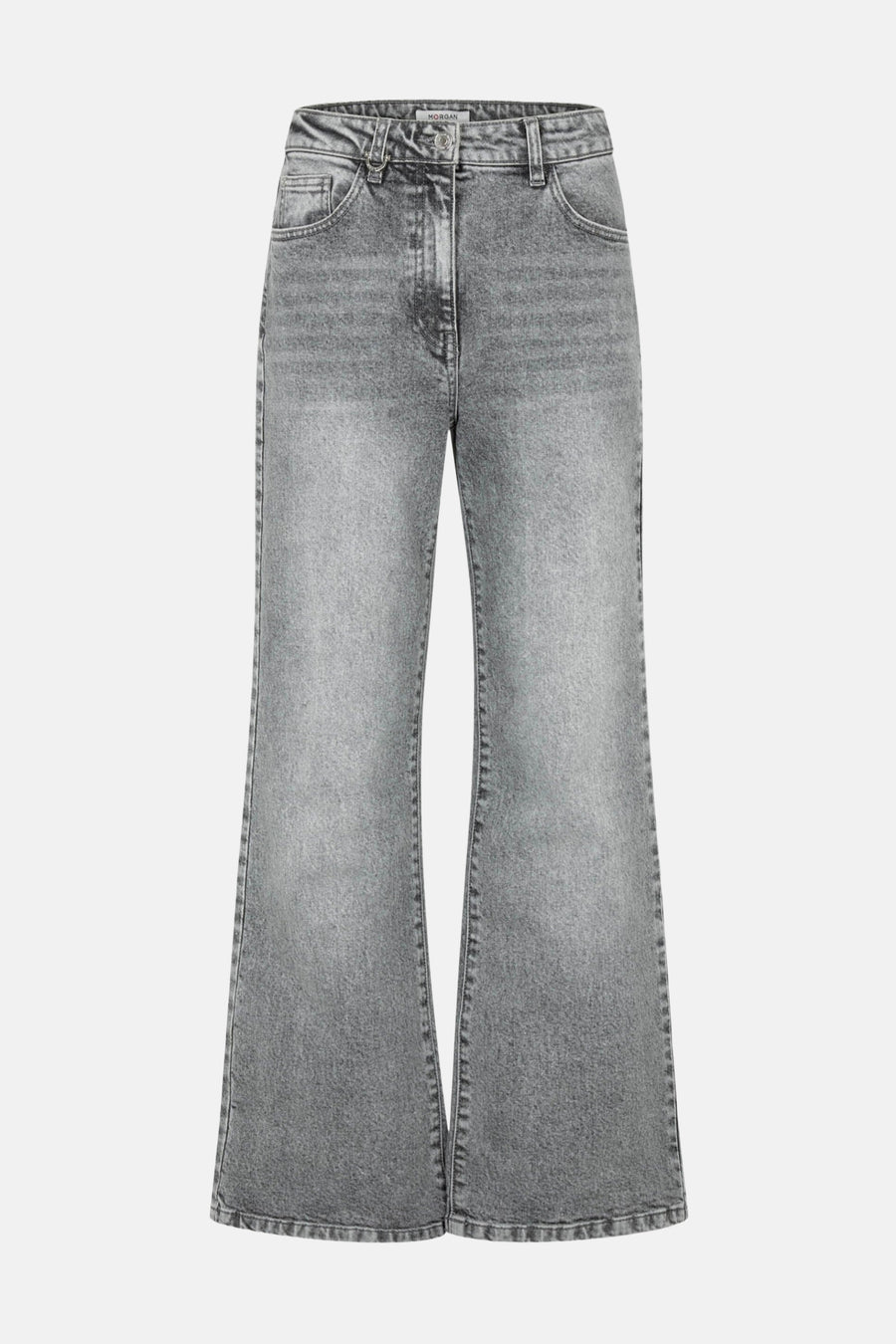 Grijze uitlopende jeans.