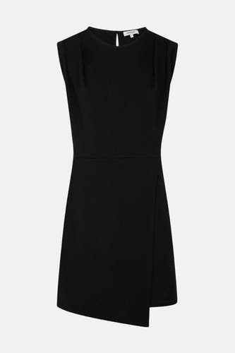 Robe sans manches noire de Morgan De Toi, avec une jupe plissée et un design minimaliste.