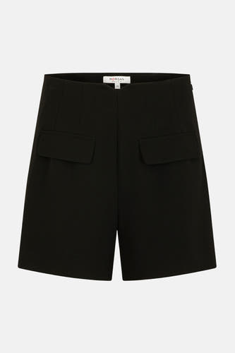 Short noir de Morgan De Toi, avec des poches latérales à l'avant et une texture lisse.