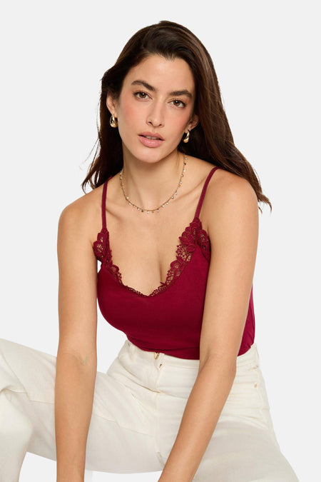 Blouse sans manches - rouge