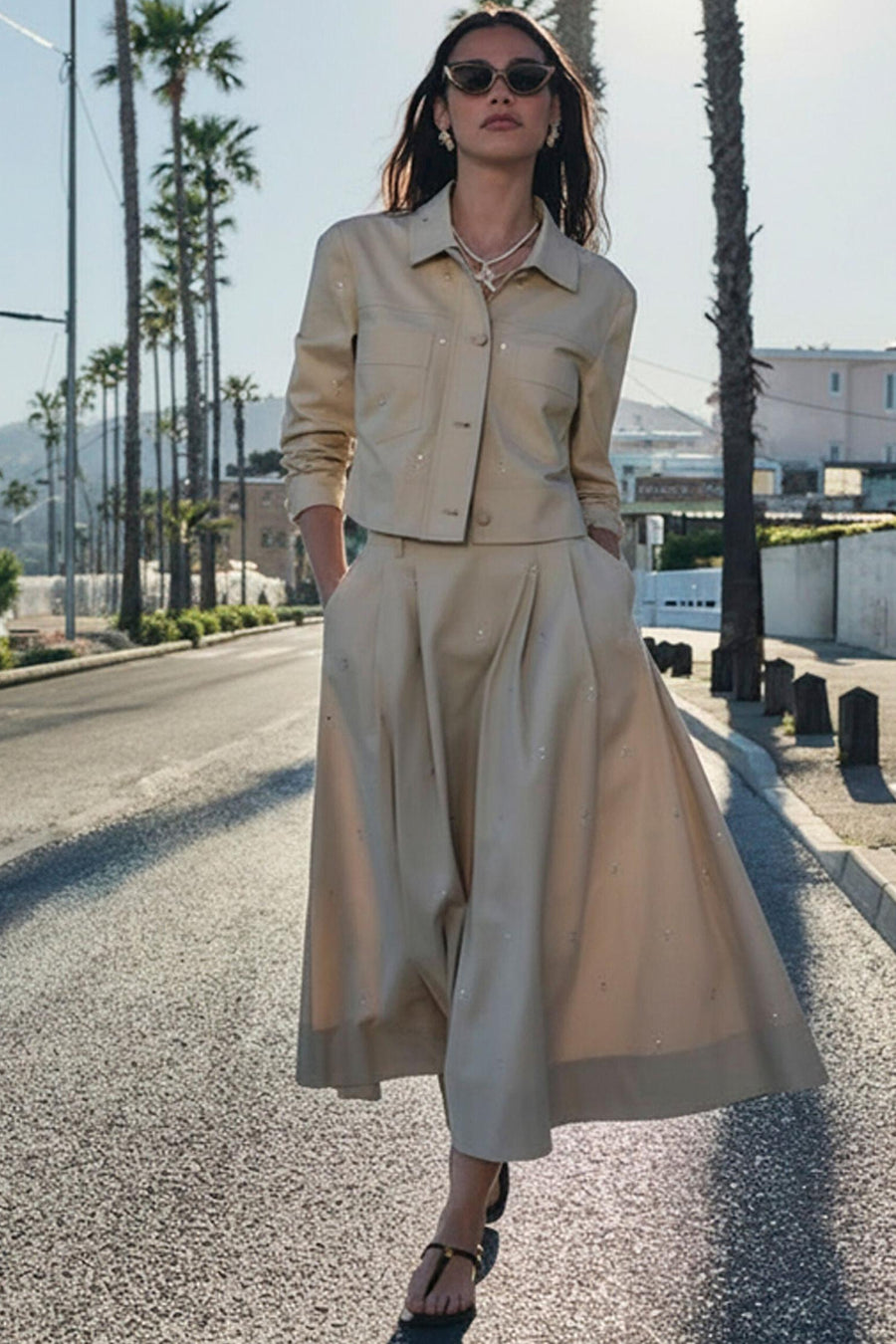Jupe longue beige - Morgan De Toi