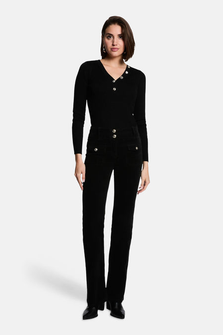 Pull col V - noir