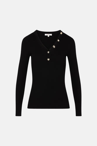 Pull col V noir - Morgan De Toi