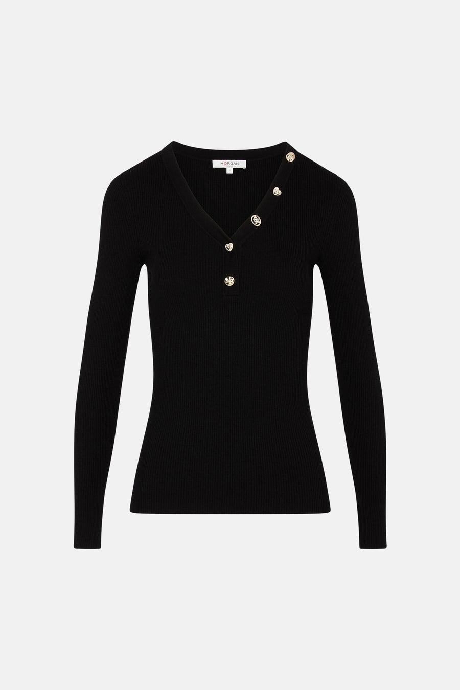 Pull col V noir - Morgan De Toi