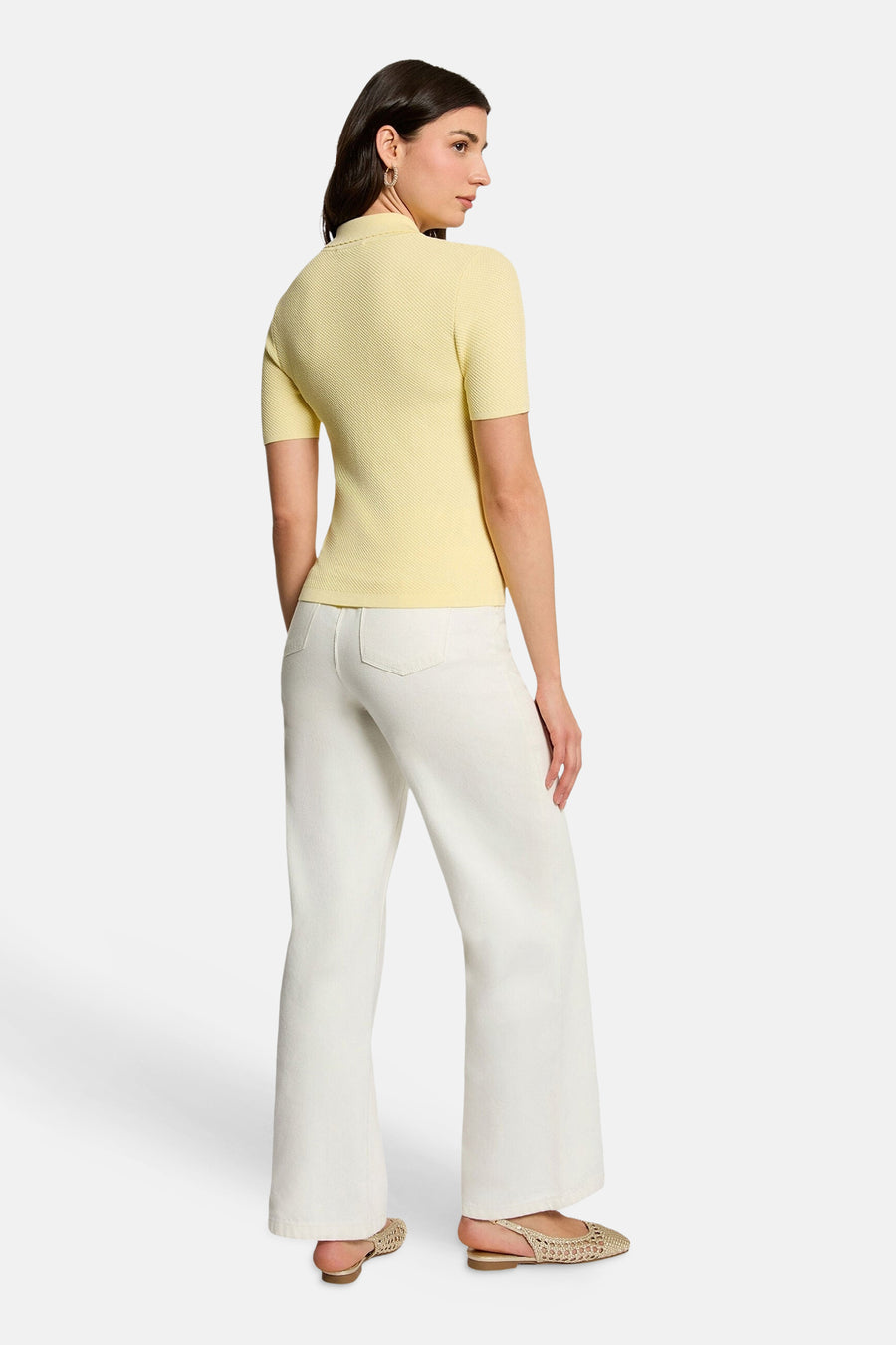Pull col O - jaune