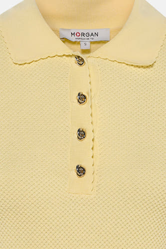 Pull col O - jaune