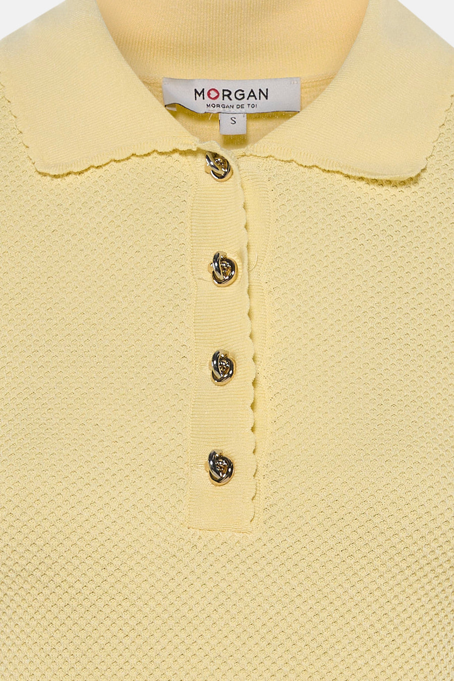 Pull col O - jaune
