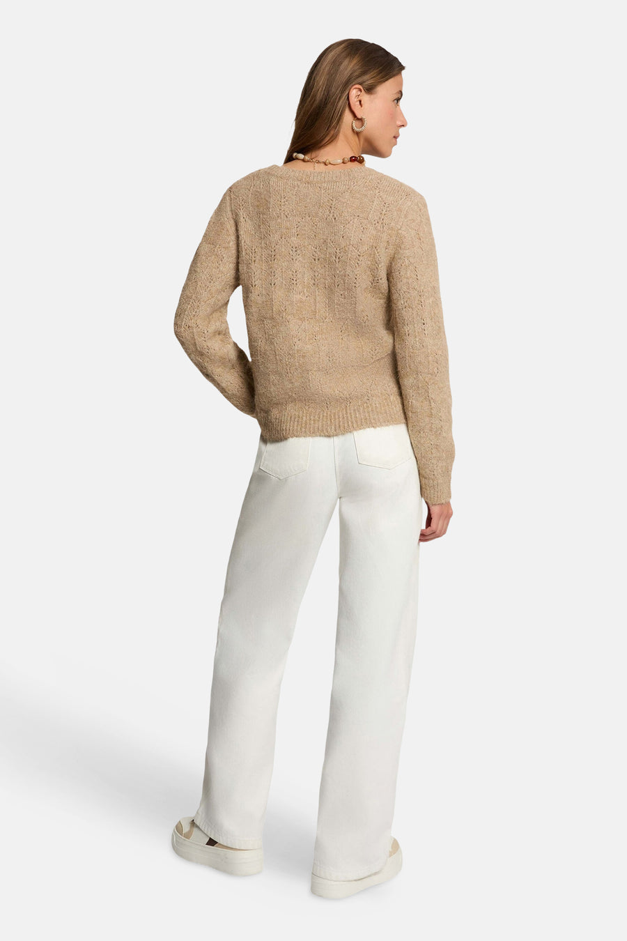 Pull col O beige - Morgan De Toi