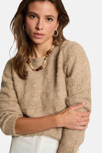 Pull col O beige - Morgan De Toi