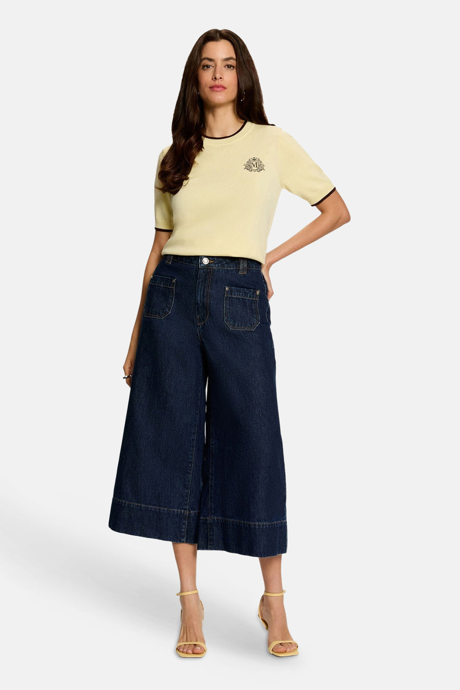 Pull col O - jaune