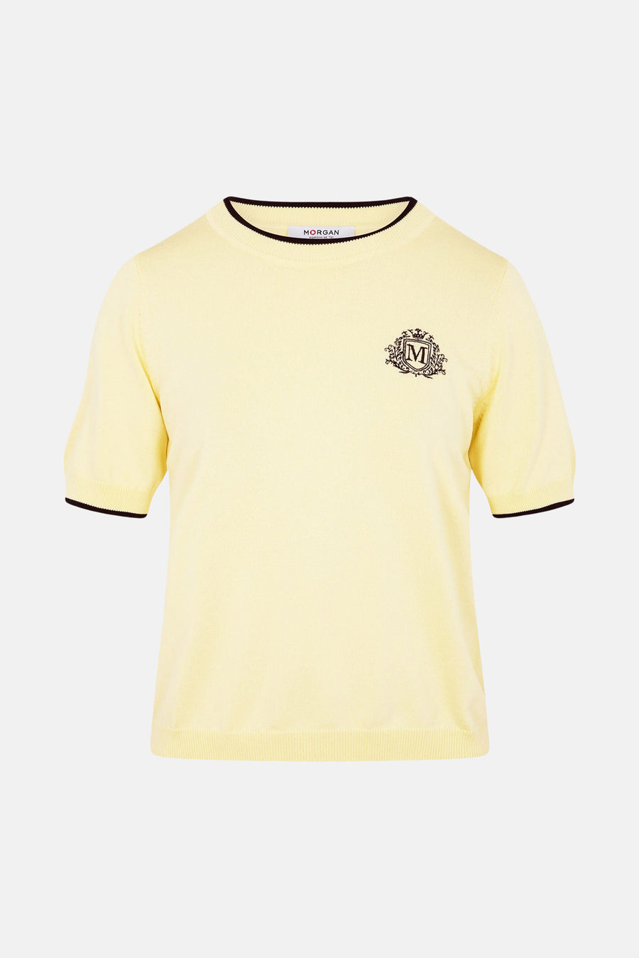 Pull col O - jaune