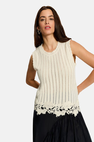 Pull col O - écru