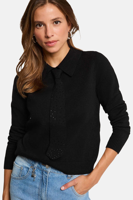 Pull col O - noir