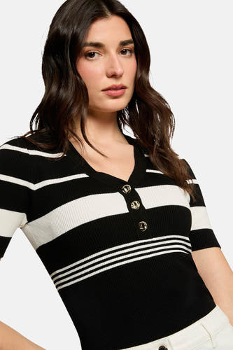 Pull col V multicolore - Morgan De Toi