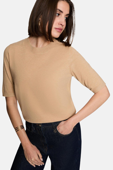 Pull col O beige - Morgan De Toi