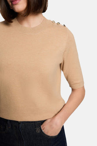 Pull col O beige - Morgan De Toi