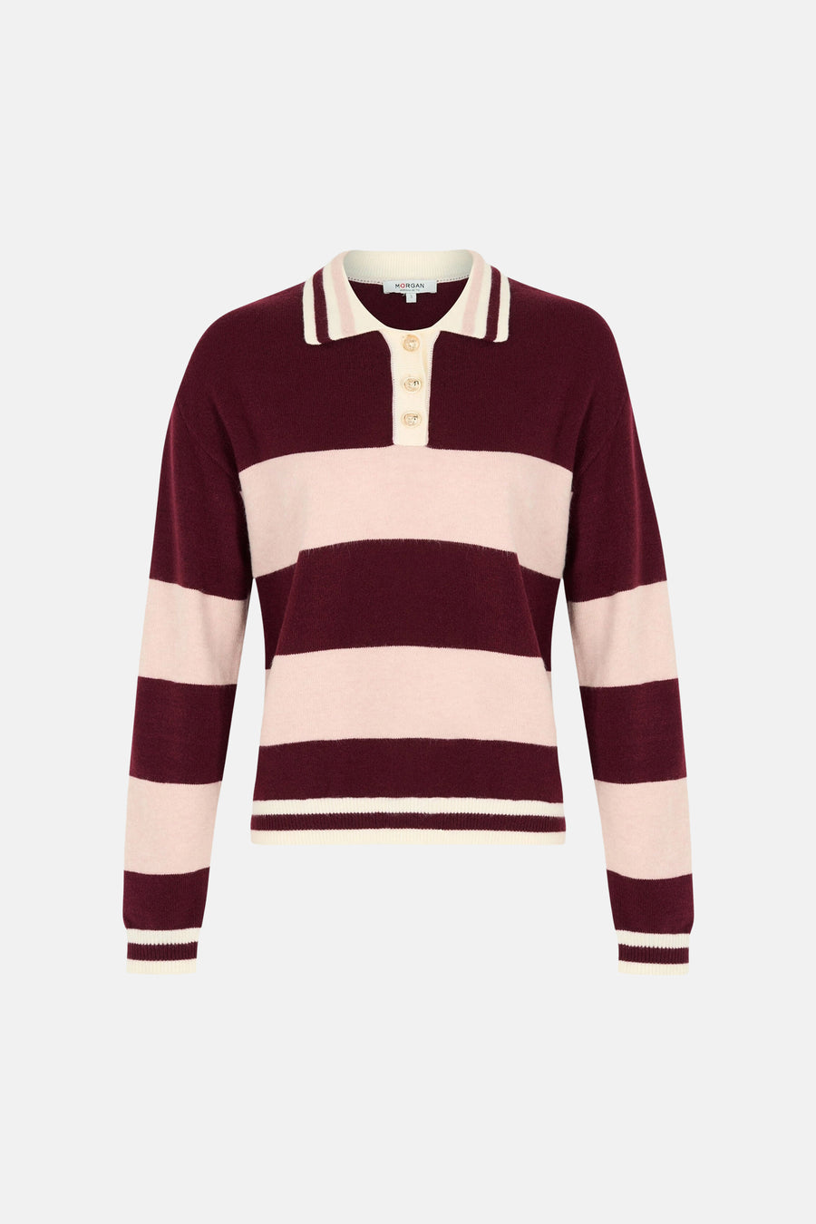 Pull col V rouge - Morgan De Toi