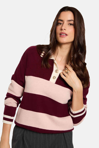 Pull col V rouge - Morgan De Toi