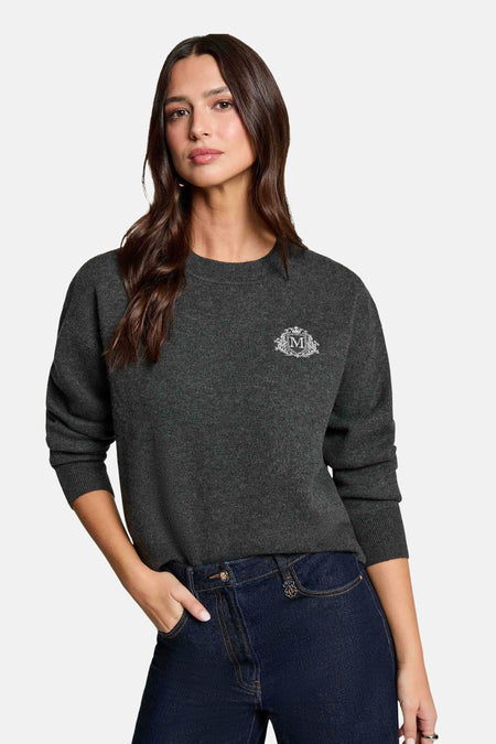 Pull col O - gris