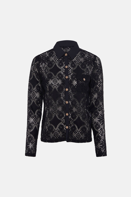 Blouse à manches longues - noir