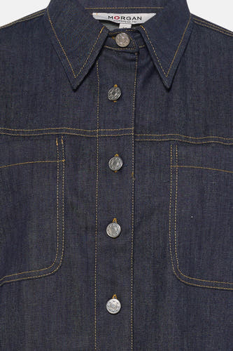 Chemise en jean dark blue denim - Morgan De Toi