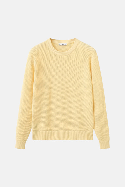 Pull à col rond - jaune