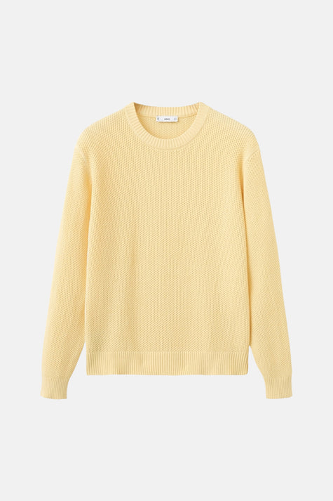 Pull à col rond - jaune