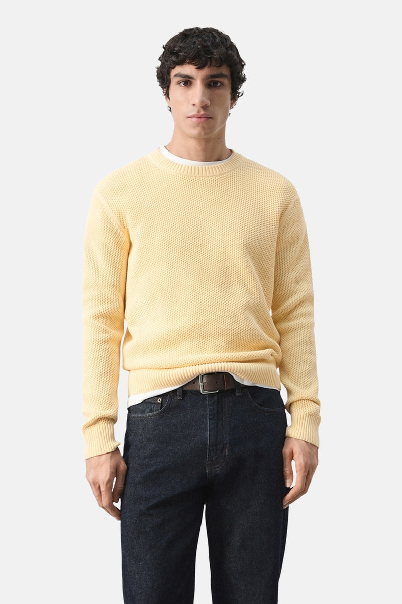 Pull à col rond - jaune