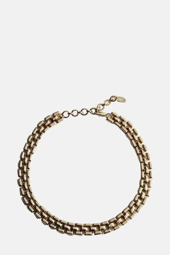 Collier court en or de MANGO, avec un motif à maillons et une fermeture ajustable.