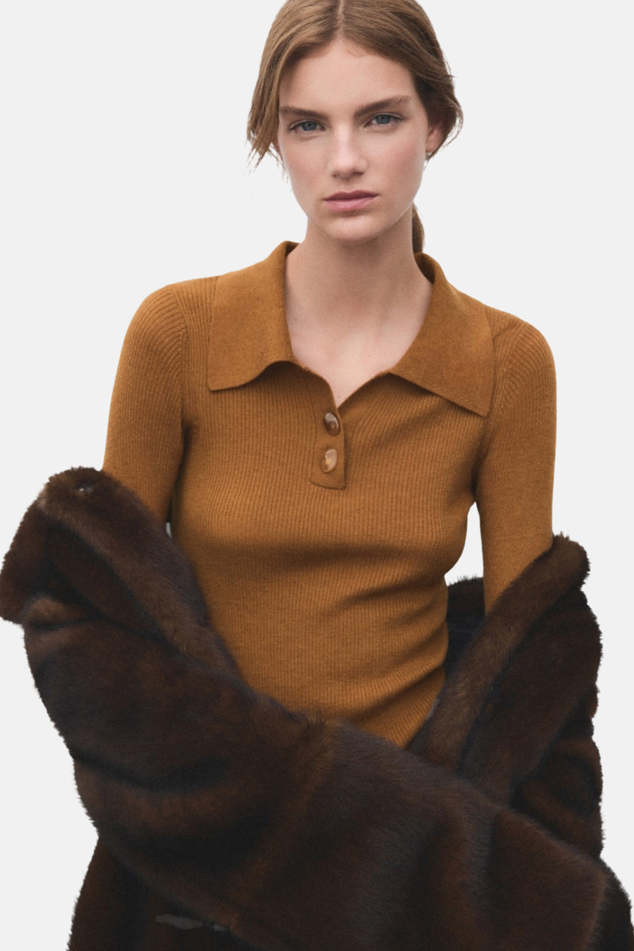 Pull à col rond - brun - MANGO - 1