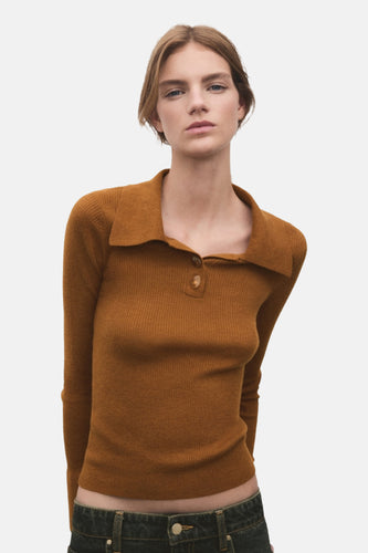 Pull à col rond - brun - MANGO - 5