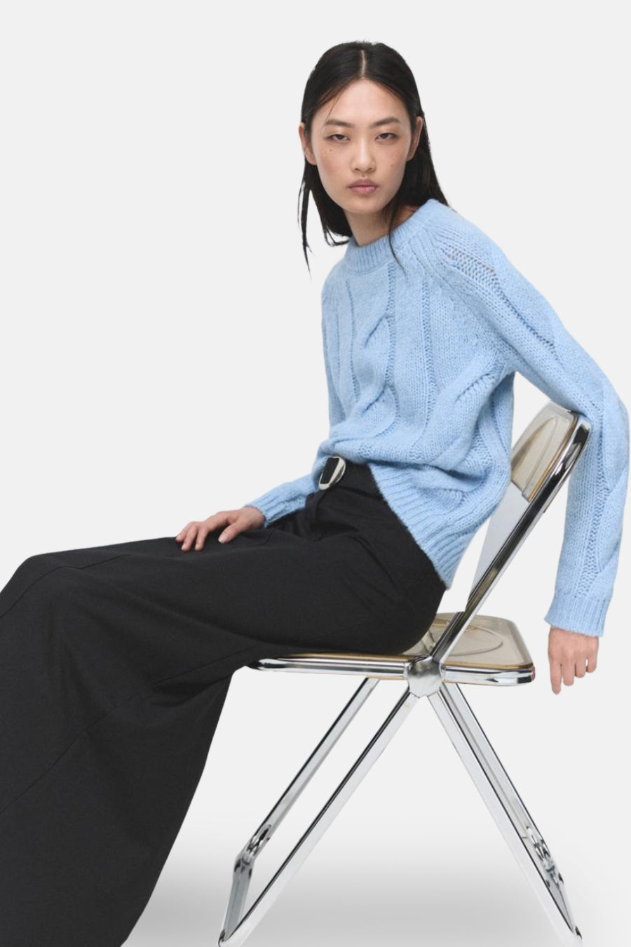 Pull col O bleu - MANGO - MANGO - 1